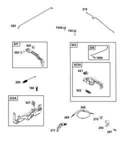 Controls Group Diagram and Parts List for 09P702-0143-H5 020000 - 09Z999 Briggs and Stratton Engine